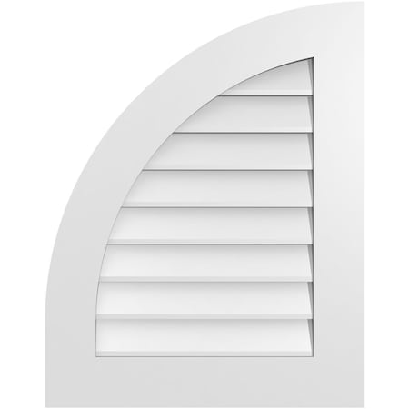 Ekena Millwork Quarter Round Top Left Surface Mount PVC Gable Vent w/ 3-1/2"W x 1"P Standard Frame, 22"W x 28"H GVPQL22X2801SN